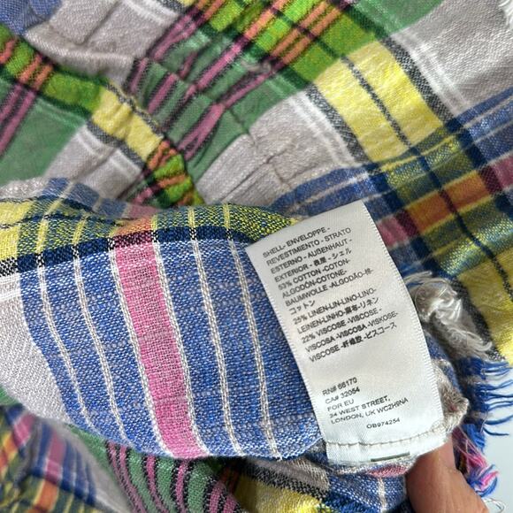 Urban outfitters linen blend plaid hooded romper size small - Picture 4 of 7